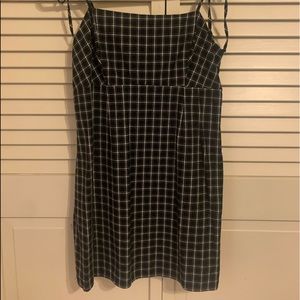 Black checkered tie dress